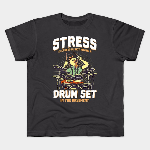 Drumming Drummer Drums Kids T-Shirt by Toeffishirts